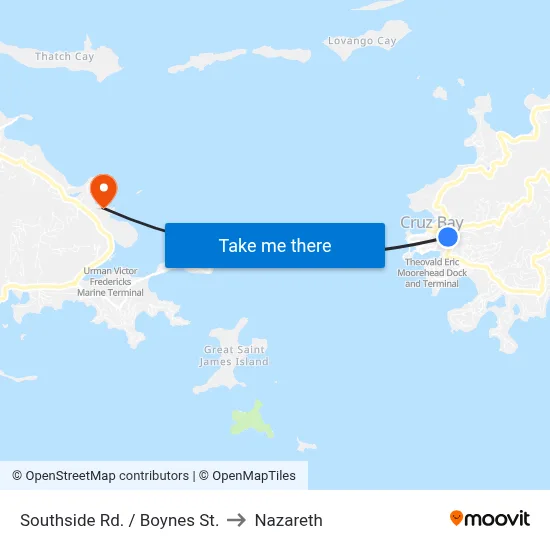 Southside Rd. / Boynes St. to Nazareth map