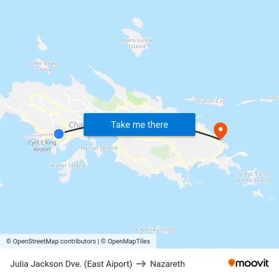 Julia Jackson Dve. (East Aiport) to Nazareth map