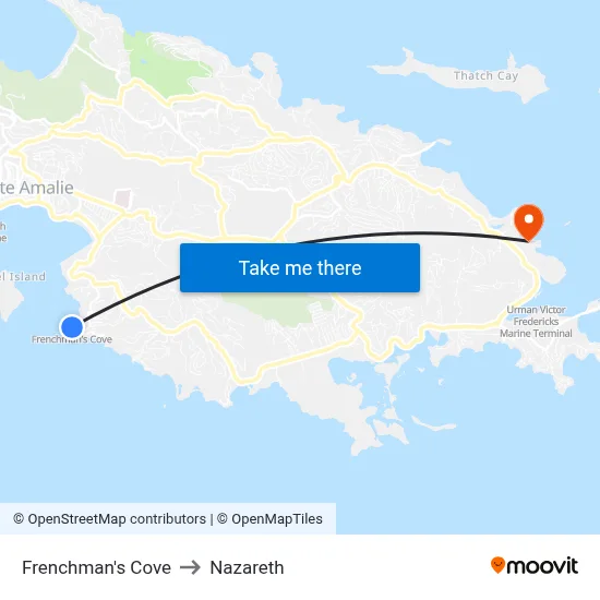 Frenchman's Cove to Nazareth map