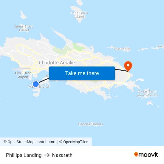 Phillips Landing to Nazareth map