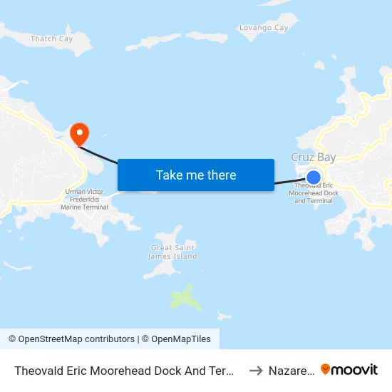 Theovald Eric Moorehead Dock And Terminal to Nazareth map