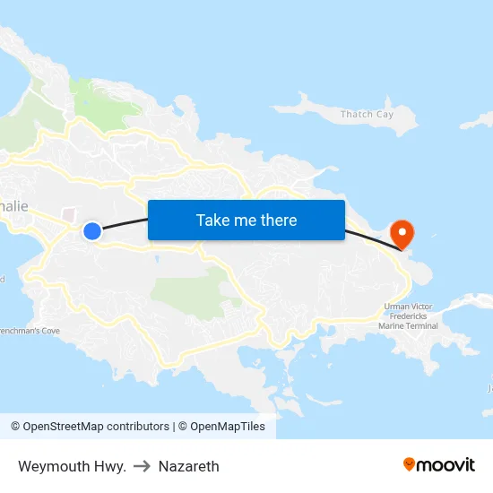 Weymouth Hwy. to Nazareth map