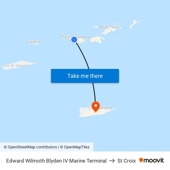 Edward Wilmoth Blyden IV Marine Terminal to St Croix map