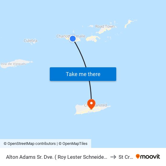 Alton Adams Sr. Dve. ( Roy Lester Schneider Hospital) to St Croix map