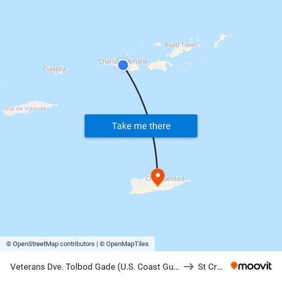 Veterans Dve. Tolbod Gade (U.S. Coast Guard) to St Croix map