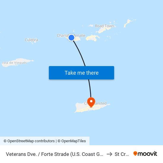 Veterans Dve. / Forte Strade (U.S. Coast Guard) to St Croix map