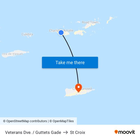 Veterans Dve. / Guttets Gade to St Croix map