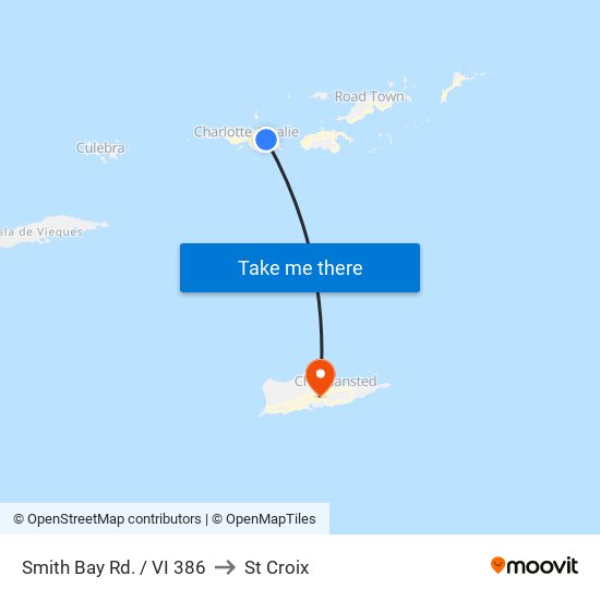 Smith Bay Rd. / VI 386 to St Croix map