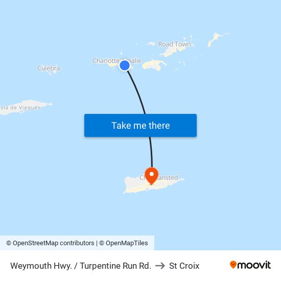 Weymouth Hwy. / Turpentine Run Rd. to St Croix map