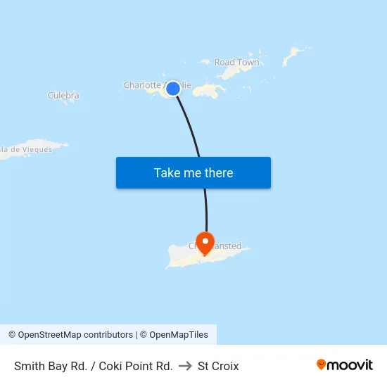 Smith Bay Rd. / Coki Point Rd. to St Croix map