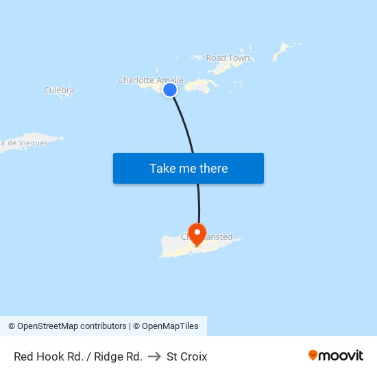 Red Hook Rd. / Ridge Rd. to St Croix map