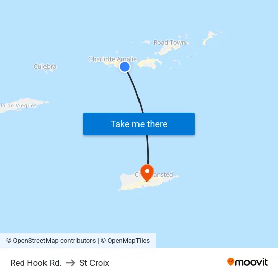 Red Hook Rd. to St Croix map