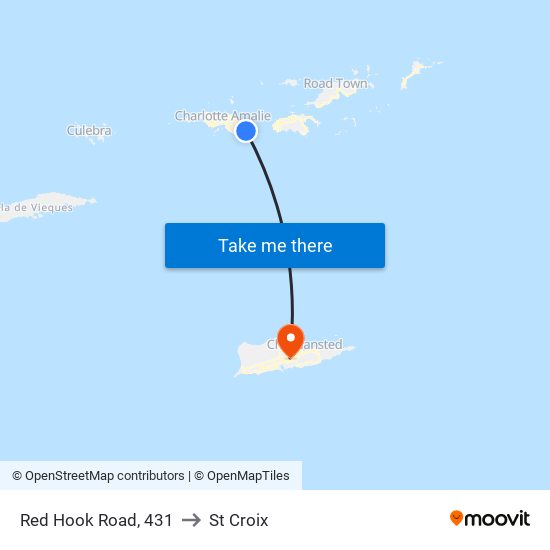 Red Hook Road, 431 to St Croix map