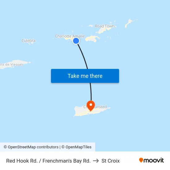 Red Hook Rd. / Frenchman's Bay Rd. to St Croix map