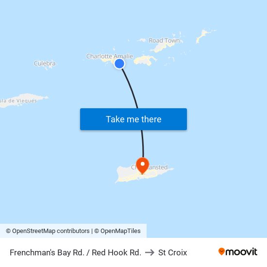 Frenchman's Bay Rd. / Red Hook Rd. to St Croix map
