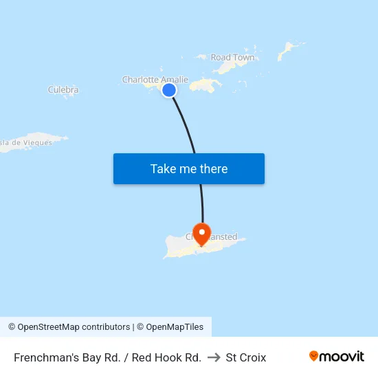 Frenchman's Bay Rd. / Red Hook Rd. to St Croix map