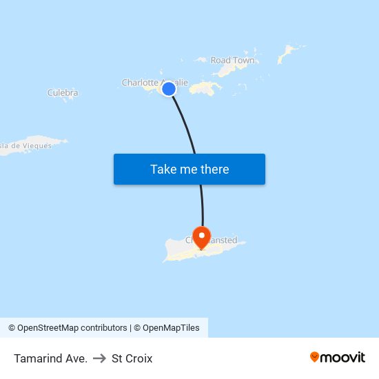 Tamarind Ave. to St Croix map