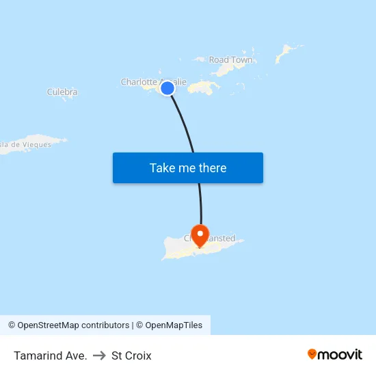 Tamarind Ave. to St Croix map