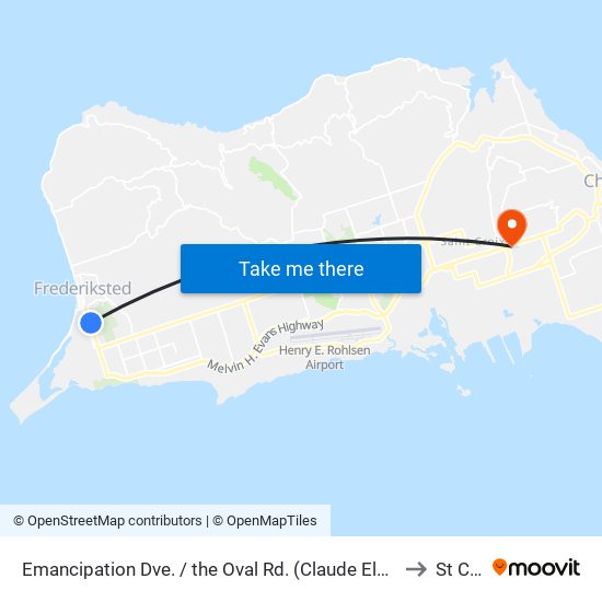 Emancipation Dve. / the Oval Rd. (Claude Elementary School) to St Croix map