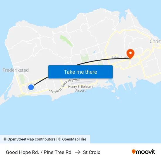 Good Hope Rd. / Pine Tree Rd. to St Croix map