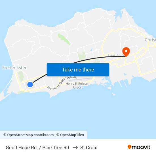 Good Hope Rd. / Pine Tree Rd. to St Croix map