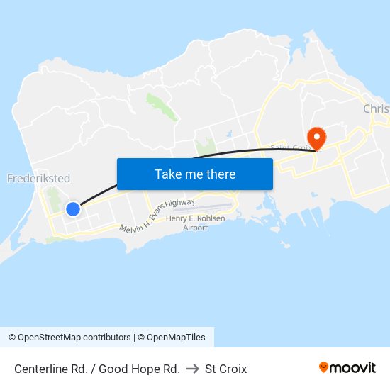 Centerline Rd. / Good Hope Rd. to St Croix map