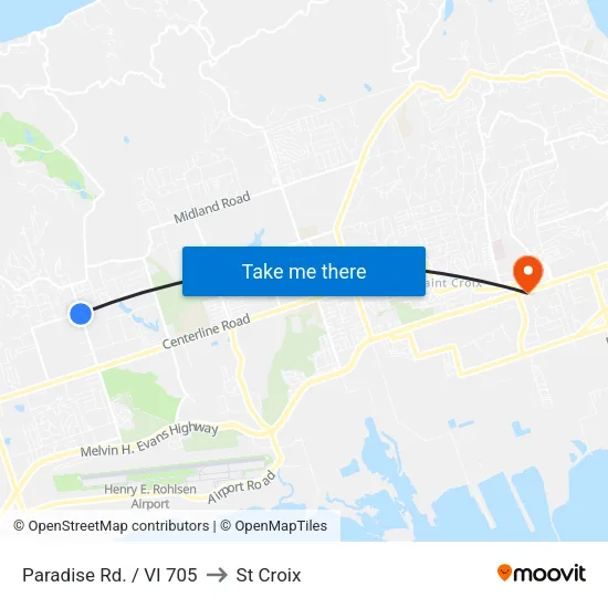 Paradise Rd. / VI 705 to St Croix map