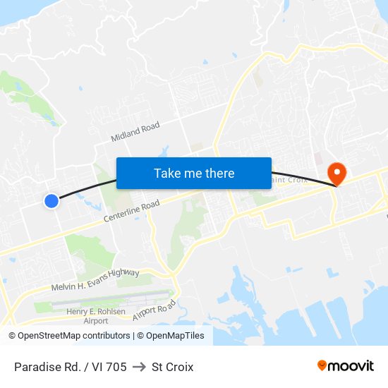 Paradise Rd. / VI 705 to St Croix map