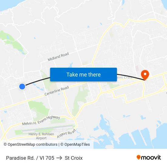 Paradise Rd. / VI 705 to St Croix map