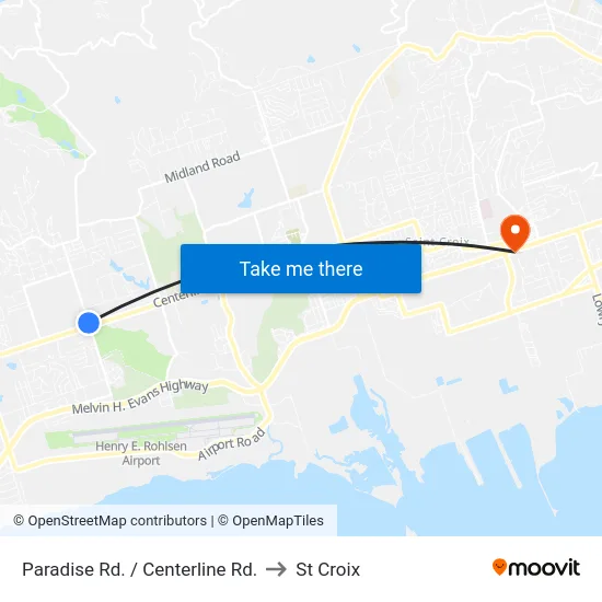 Paradise Rd. / Centerline Rd. to St Croix map