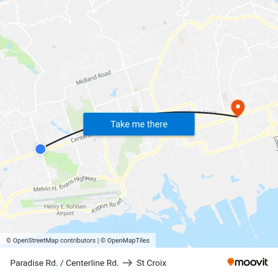 Paradise Rd. / Centerline Rd. to St Croix map