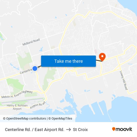 Centerline Rd. / East Airport Rd. to St Croix map