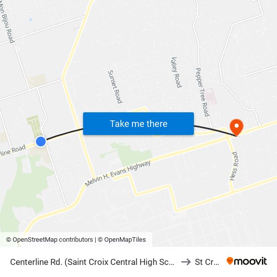 Centerline Rd. (Saint Croix Central High School) to St Croix map