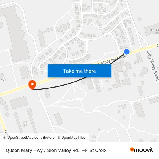 Queen Mary Hwy / Sion Valley Rd. to St Croix map