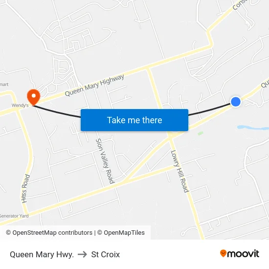 Queen Mary Hwy. to St Croix map