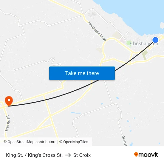 King St. / King's Cross St. to St Croix map