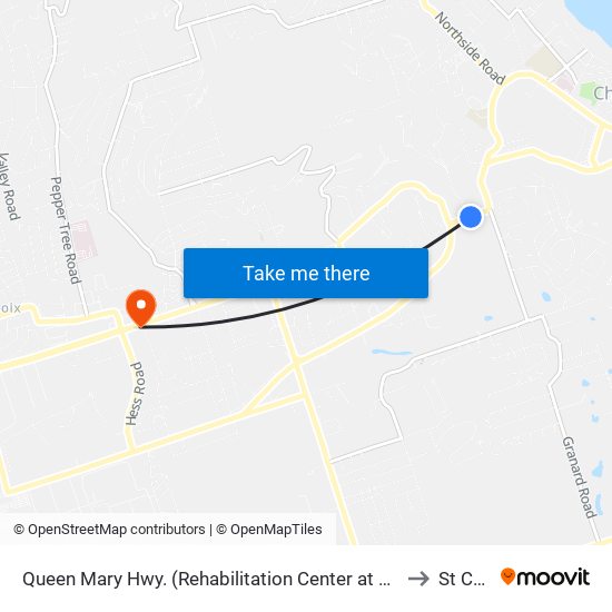 Queen Mary Hwy. (Rehabilitation Center at Beeston Hill) to St Croix map