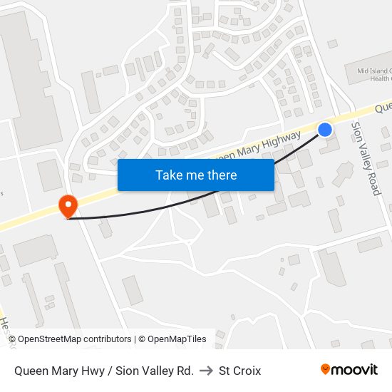 Queen Mary Hwy / Sion Valley Rd. to St Croix map