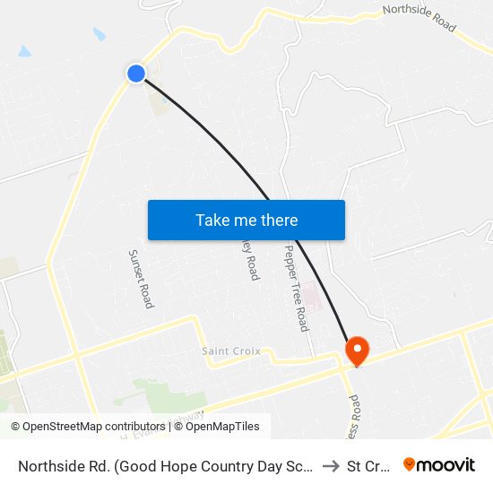 Northside Rd. (Good Hope Country Day School) to St Croix map