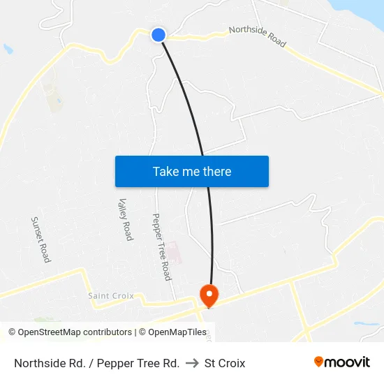 Northside Rd. / Pepper Tree Rd. to St Croix map