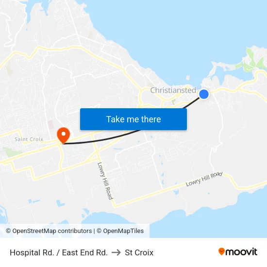 Hospital Rd. / East End Rd. to St Croix map