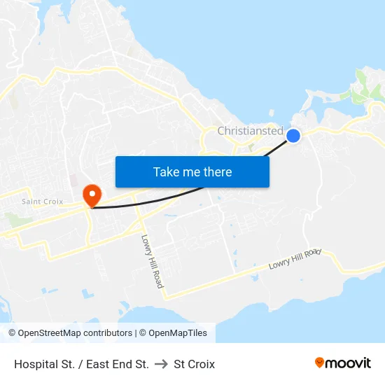 Hospital St. / East End St. to St Croix map