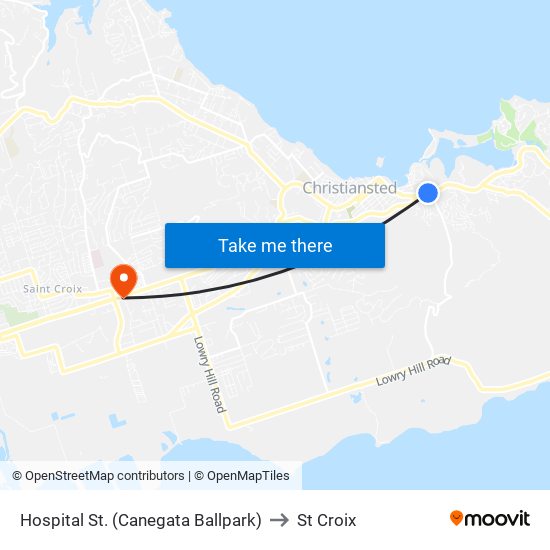 Hospital St. (Canegata Ballpark) to St Croix map