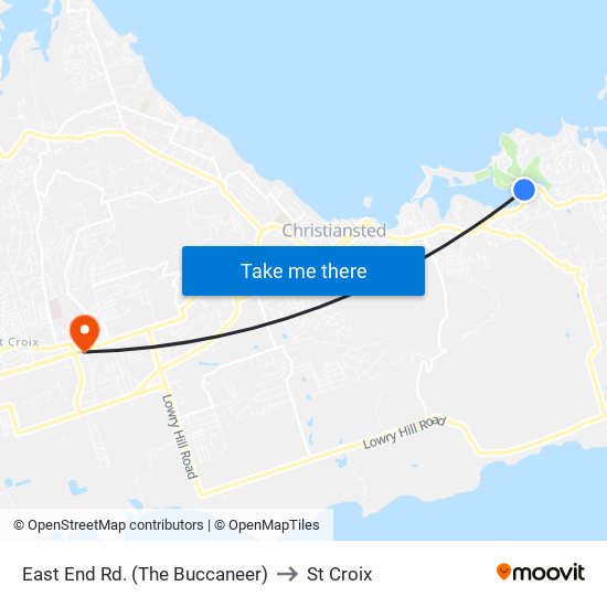 East End Rd. (The Buccaneer) to St Croix map