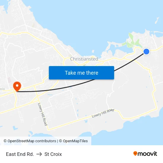East End Rd. to St Croix map