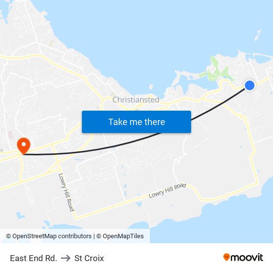 East End Rd. to St Croix map