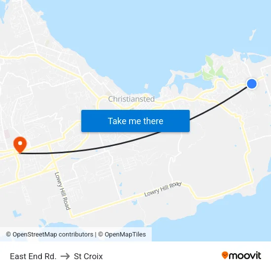 East End Rd. to St Croix map