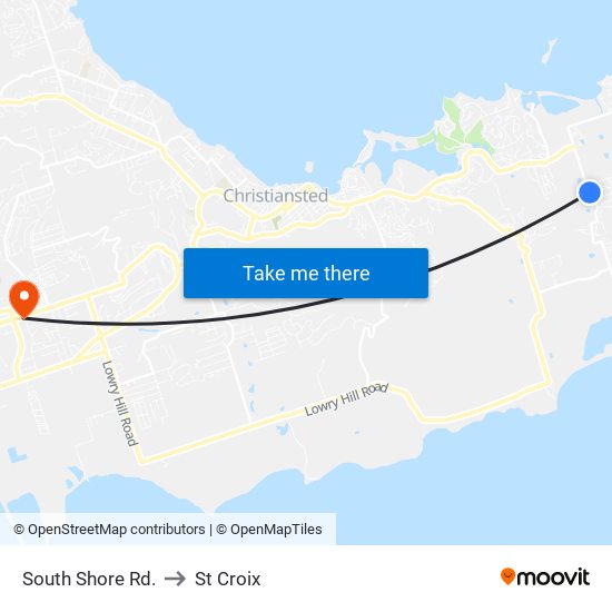 South Shore Rd. to St Croix map