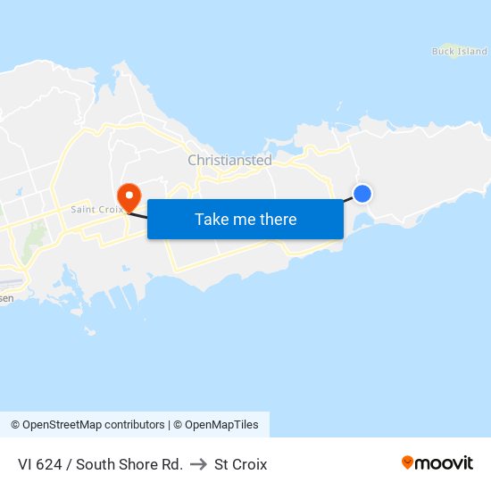 VI 624 / South Shore Rd. to St Croix map