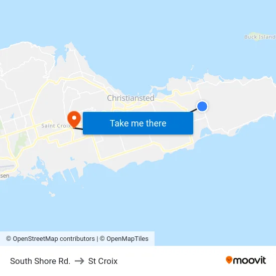South Shore Rd. to St Croix map